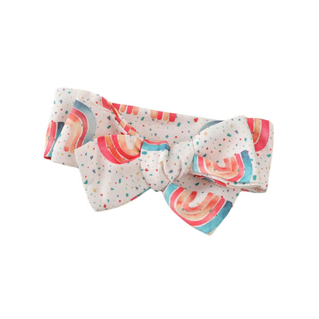 Rainbow Pattern Sundress Open Back Sleeveless with Ribbon Headband - Image 5