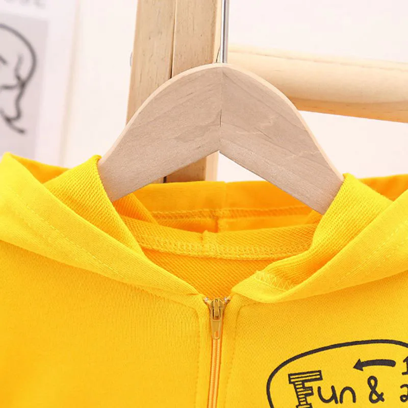 Rainbow Pattern Zipper Hoodie & Dinosaur Print Pants Long Sleeve - Image 3