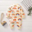 Baby Rainbow pattern Zipper Pajamas Romper