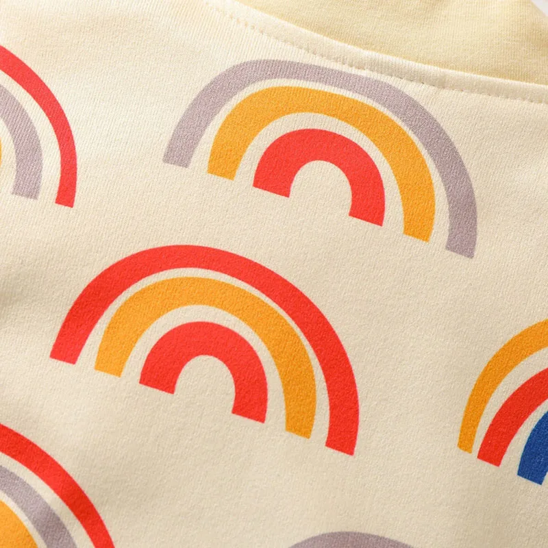 Rainbow Pattern Zipper Pajamas Romper Long Sleeve - Image 5