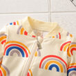 Baby Rainbow pattern Zipper Pajamas Romper