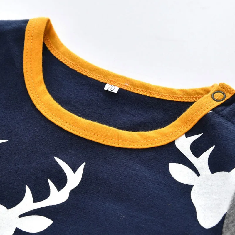 Seasonal Reindeer Print Long Sleeves Jumpsuit with Pockets - Image 2