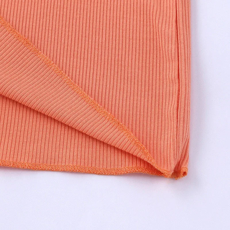 Ribbed Pattern Sleepwear Solid Color Top & High Waist Shorts Short Sleeve - Image 4