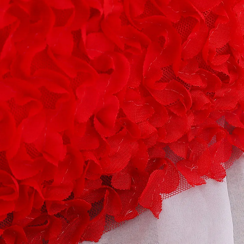 Large Ribbon Bow Front Ruffled Sheer Gown Wedding Dress Sleeveless - Image 5