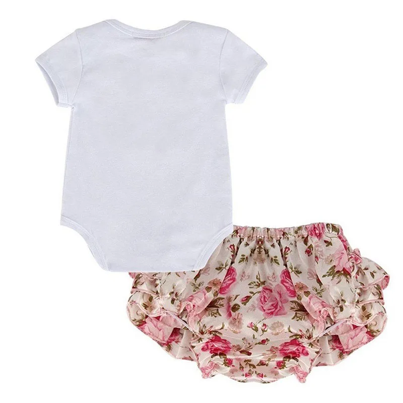 Baby Girl's Ribbon Ruffled Dress Short Sleeve Layered Floral Pattern and Bodysuit Crown Embroidery Appliqued - Image 2