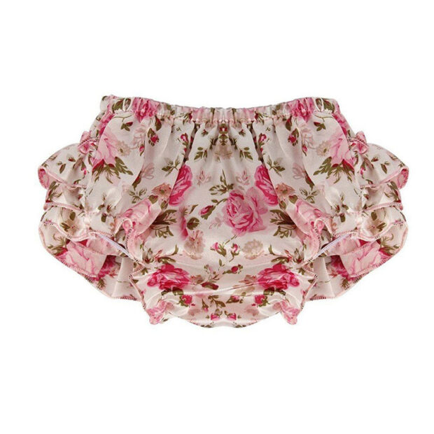 Baby Girl's Ribbon Ruffled Dress Short Sleeve Layered Floral Pattern and Bodysuit Crown Embroidery Appliqued - Image 7