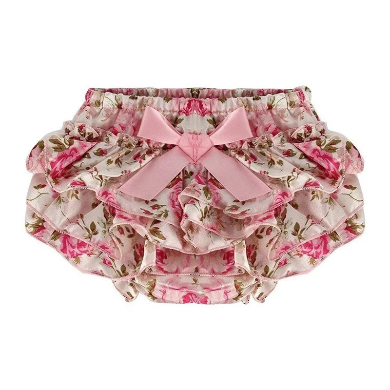 Baby Girl's Ribbon Ruffled Dress Short Sleeve Layered Floral Pattern and Bodysuit Crown Embroidery Appliqued - Image 6