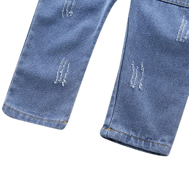Ripped Denim Overalls with Pockets Long Sleeve - Image 4