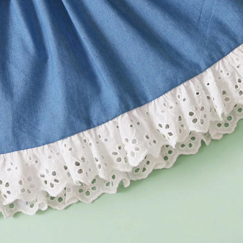 Rose Pattern Onesie & Suspender Skirt with Ribbon Headband Long Sleeve - Image 6