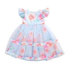 Baby Rose Pattern Sleeveless Dress