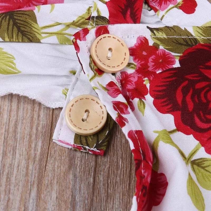 Floral Rose Button Strap On Bodysuit Ribbon Headband - Image 4