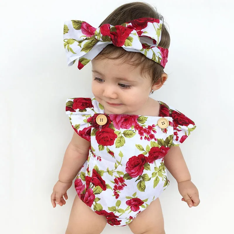 Floral Rose Button Strap On Bodysuit Ribbon Headband - Image 7