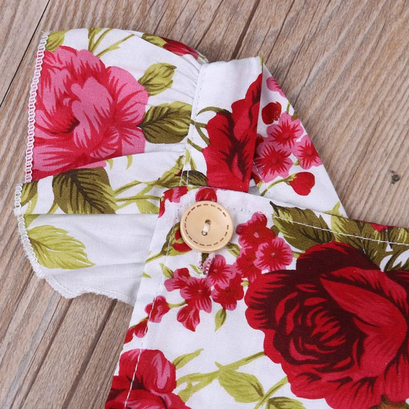 Floral Rose Button Strap On Bodysuit Ribbon Headband - Image 3