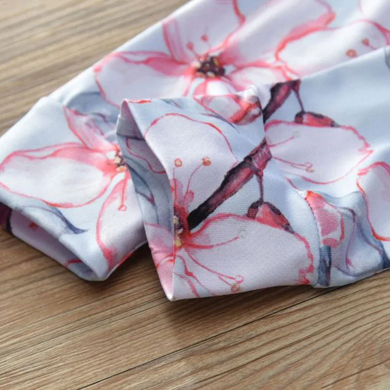 Baby Girls Ruffle Collar Shirt, Flower Pants, Ribbon Bow Headband 3 pcs - Image 6