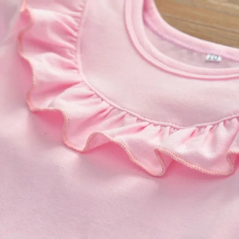 Baby Girls Ruffle Collar Shirt, Flower Pants, Ribbon Bow Headband 3 pcs - Image 4