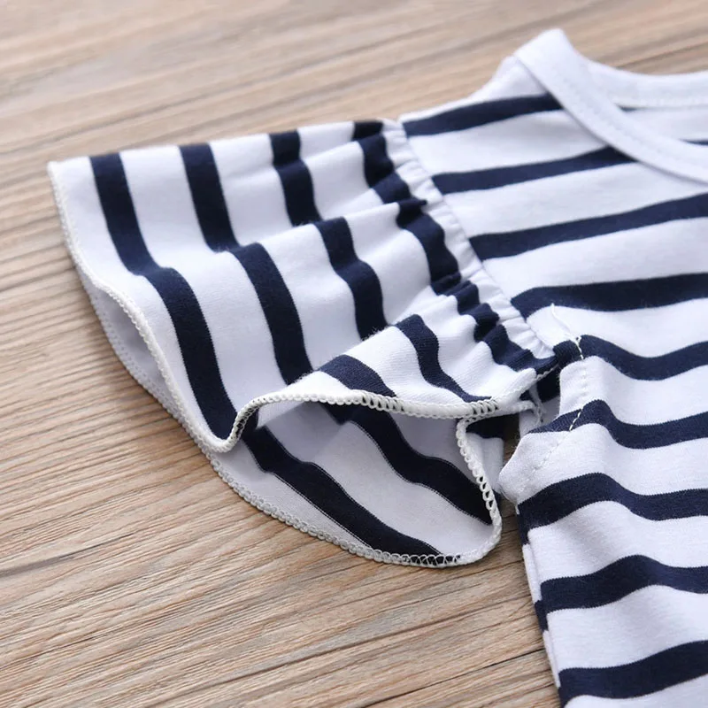 Baby Girls Stripe T-Shirt, Pants, Ribbon Headband 3 pcs - Image 5