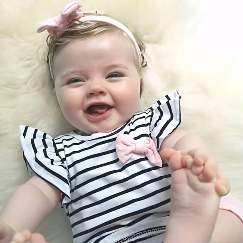 Baby Girls Stripe T-Shirt, Pants, Ribbon Headband 3 pcs - Image 9