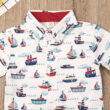 Baby Sailor Boat Pattern Shirt & Shorts Outfit