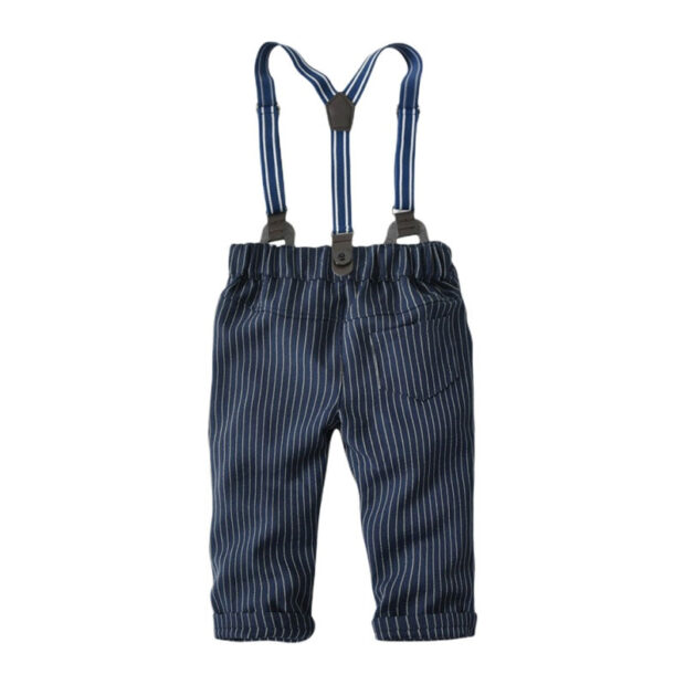 Baby Sailor Print Button Up Shirt & Suspenders