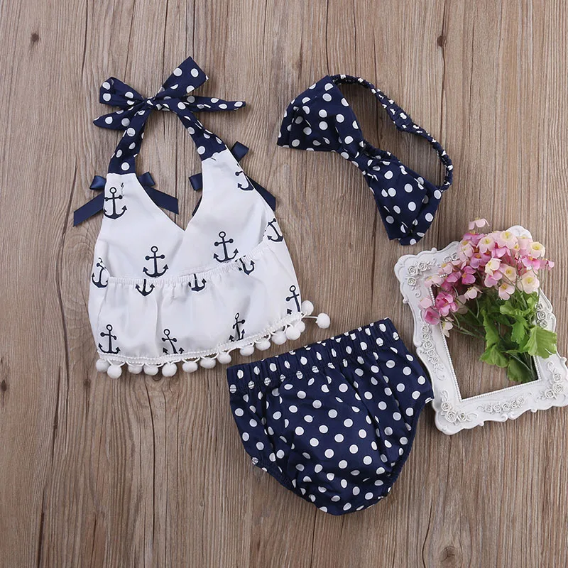 Sailor Print Tassel Tank Top & Large Polka Dot Ribbon Shorts - Image 3