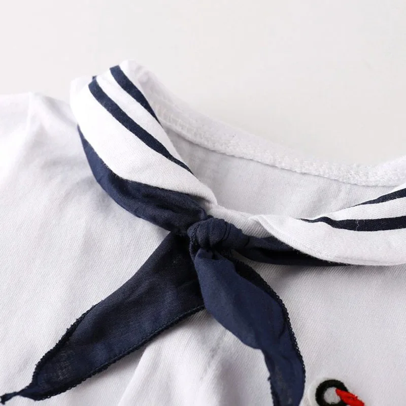 Baby Boy's & Girl's Sailor Romper Short Sleeve Dressup Costume - Image 2