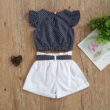 Baby Dotted Crop Top Above the Waist & Shorts