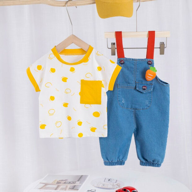 Baby Short Sleeve Farmer Outfit Overalls