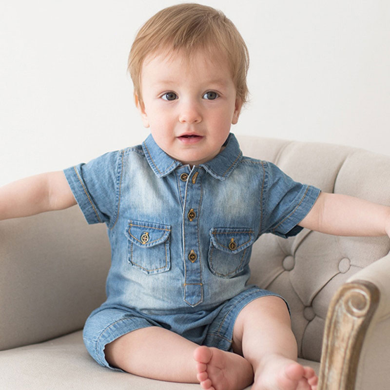 Denim short one piece