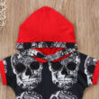 Baby Skull Print Hoodie Romper Short Sleeve