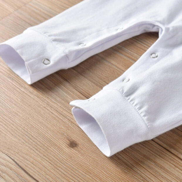 Baby Sleepwear Powered by Milk Letter Print Jumpsuit Long Sleeve - Image 6