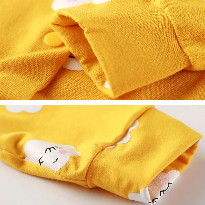 Long Sleeves Sleepy Clouds Print Jumpsuit with Headband - Image 3