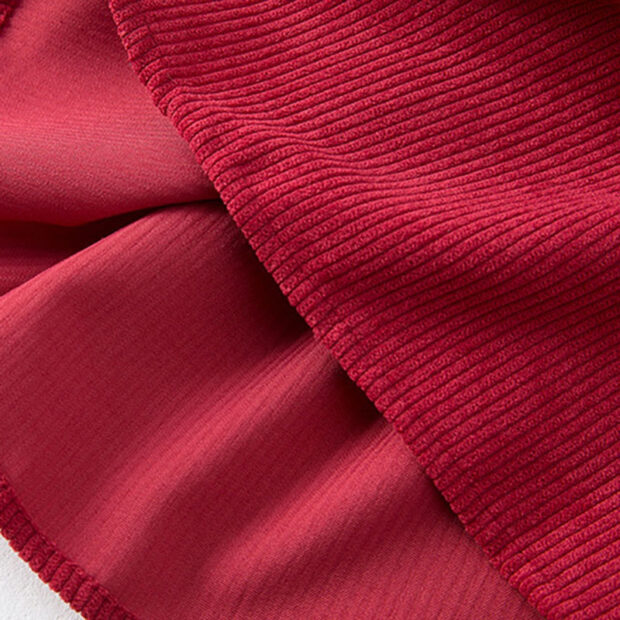 Sleeveless Corduroy Ribbon Dress - Image 4