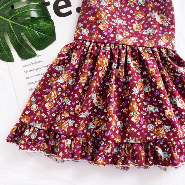 Baby Sleeveless Open Back Flower Pattern Dress for Summer