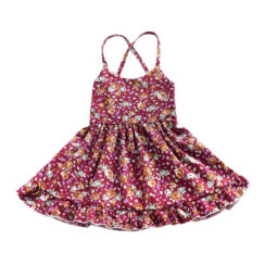 Sleeveless Open Back Flower Pattern Dress Summer