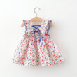 Baby Open Back Flower Pattern Dress Sleeveless