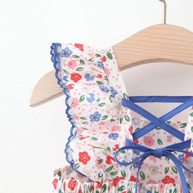 Sleeveless Open Back Flower Pattern Dress - Image 4