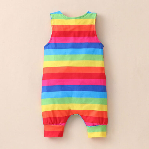 Baby Sleeveless Rainbow Stripe Romper