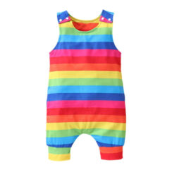 Baby Sleeveless Rainbow Stripe Romper