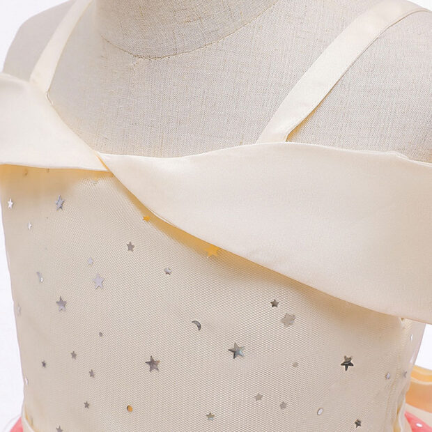 Sleeveless Star Moon Sequin Wedding Dress Off Shoulder - Image 3