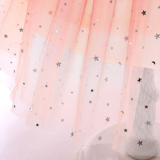 Sleeveless Star Moon Sequin Wedding Dress Off Shoulder - Image 6