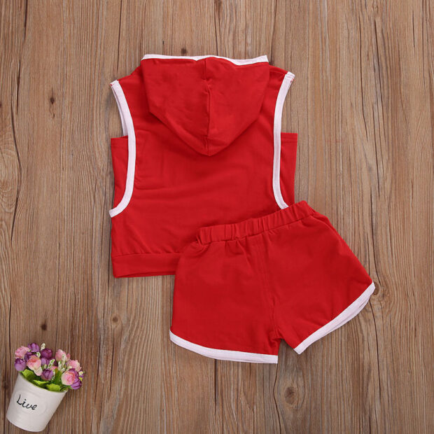 Sleeveless Superstar Hooded Jersey & Matching Elastic Shorts - Image 2