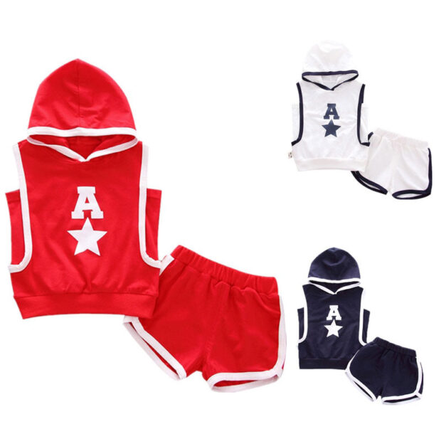 Sleeveless Superstar Hooded Jersey & Matching Elastic Shorts