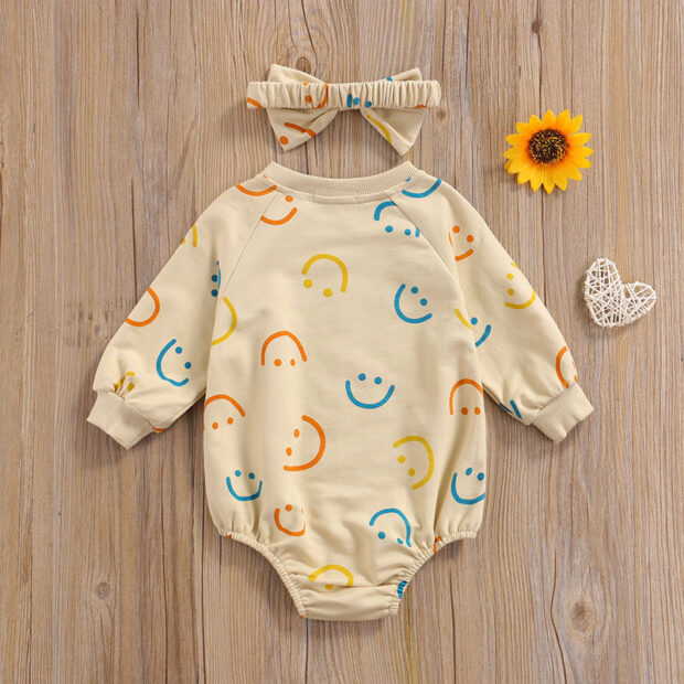 Baby Smiley Face Onesie Long Sleeve