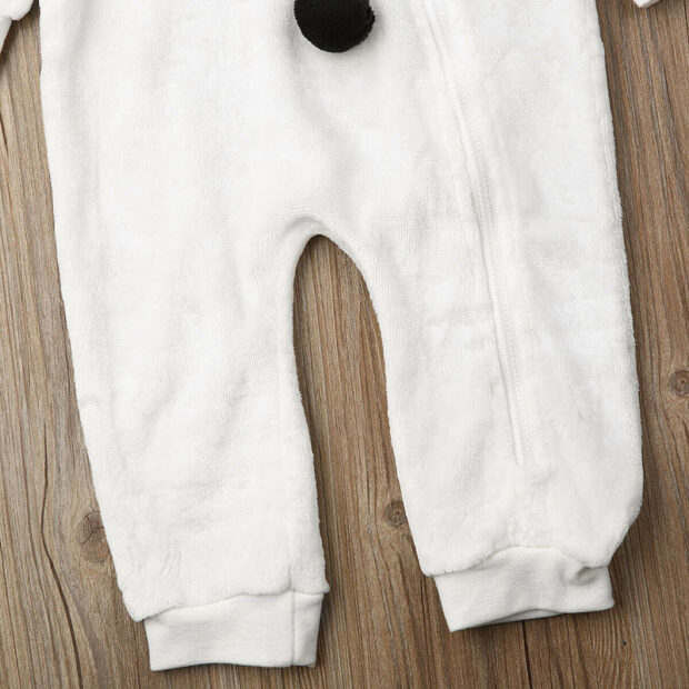 Long Sleeve Snowman Design Hooded Outerwear Romper for Winter - Image 4