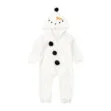 Long Sleeve Snowman Design Hooded Outerwear Romper for Winter