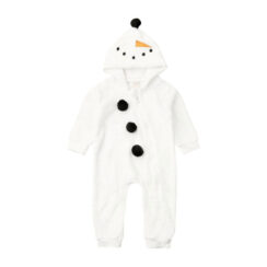 Long Sleeve Snowman Design Hooded Outerwear Romper for Winter