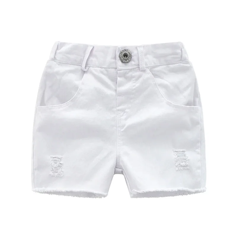 Baby Girl Pink Blouse Top, Ripped Jeans Shorts Short Sleeve - Image 5