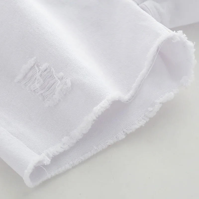 Baby Girl Pink Blouse Top, Ripped Jeans Shorts Short Sleeve - Image 9