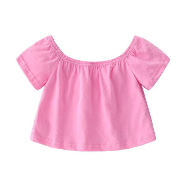 Baby Pink Blouse & Denim Shorts