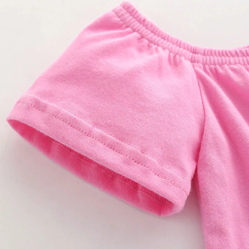 Baby Girl Pink Blouse Top, Ripped Jeans Shorts Short Sleeve - Image 4